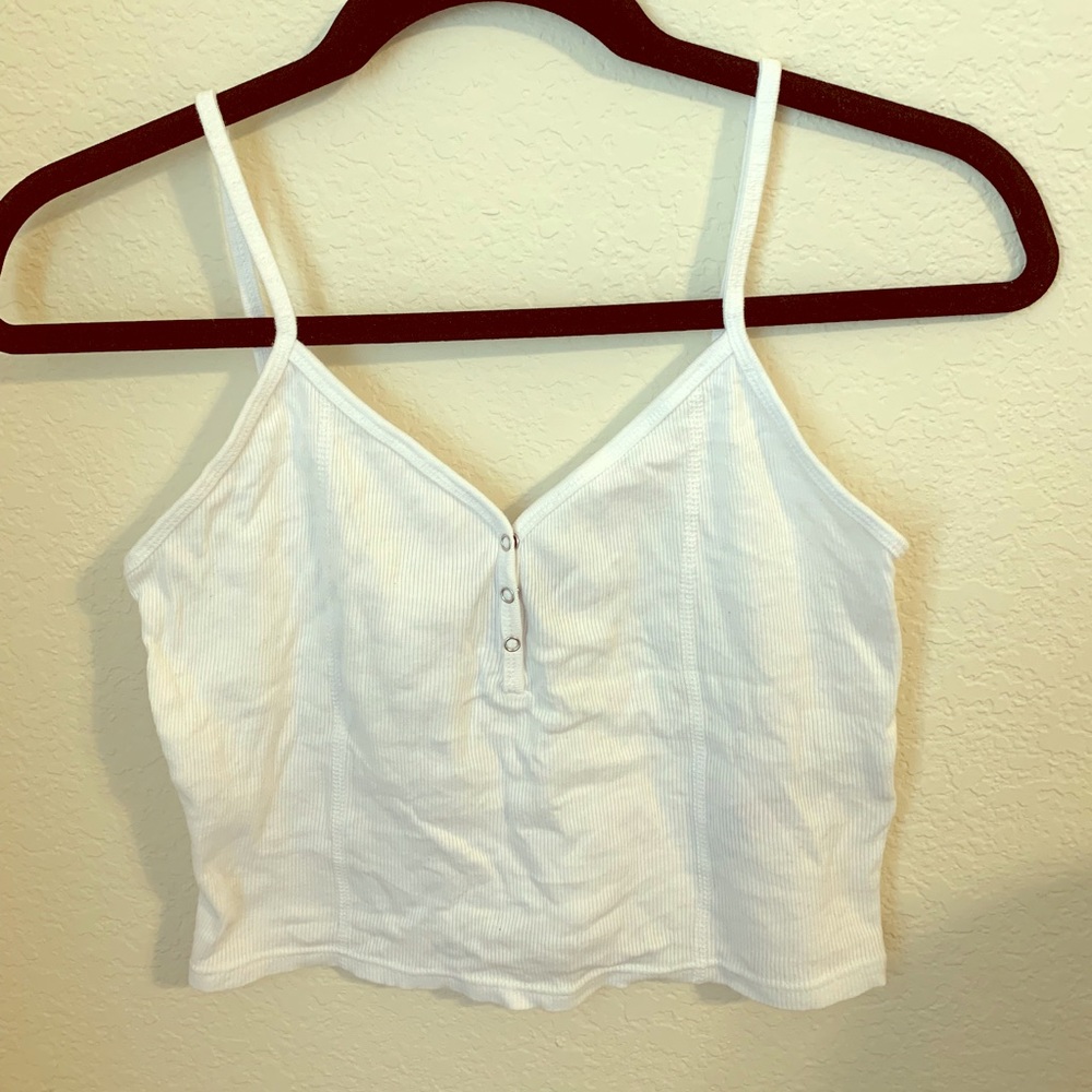 White button ribbed tank top from Topshop